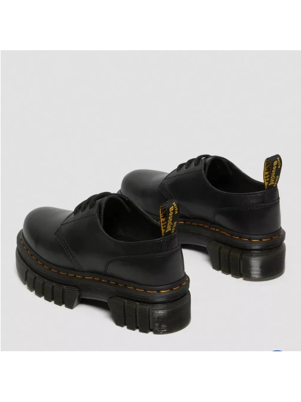 Dr. Martens Audrick Black Leather Chunky Platform Lace-Up Shoes